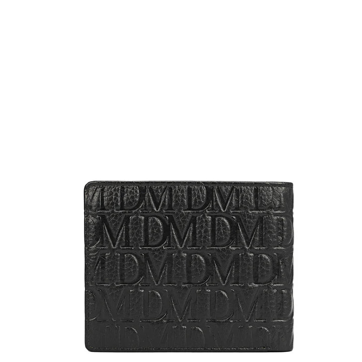 Monogram Leather Mens Wallet - Black