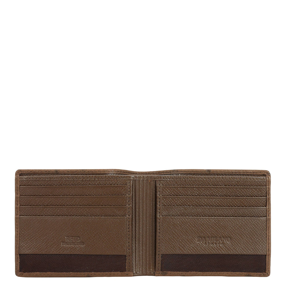 Mocha Bifold Leather Mens Wallet