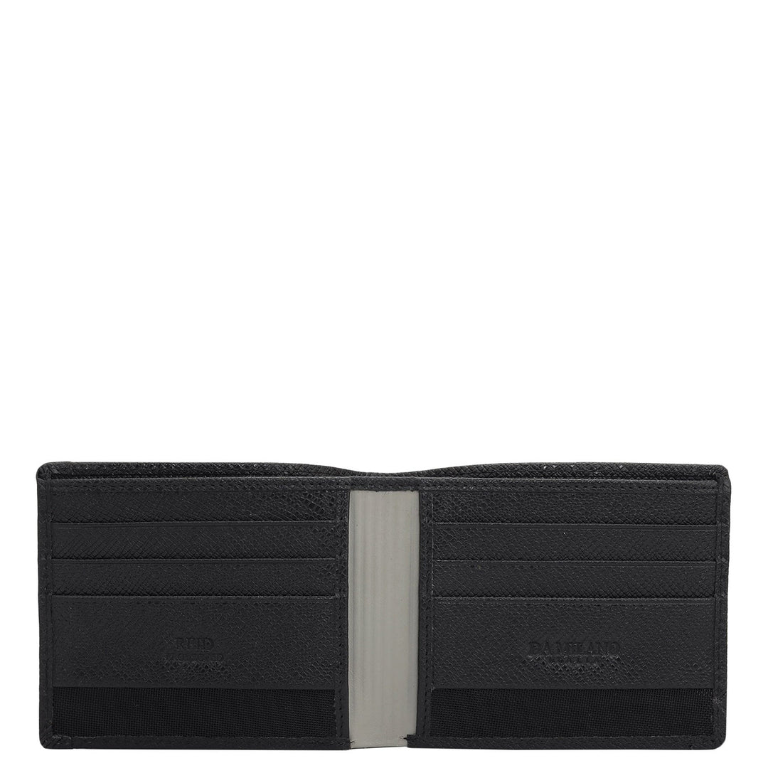 Black Bifold Leather Mens Wallet