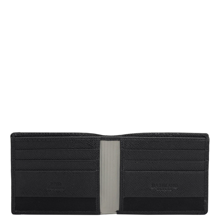 Black Bifold Leather Mens Wallet