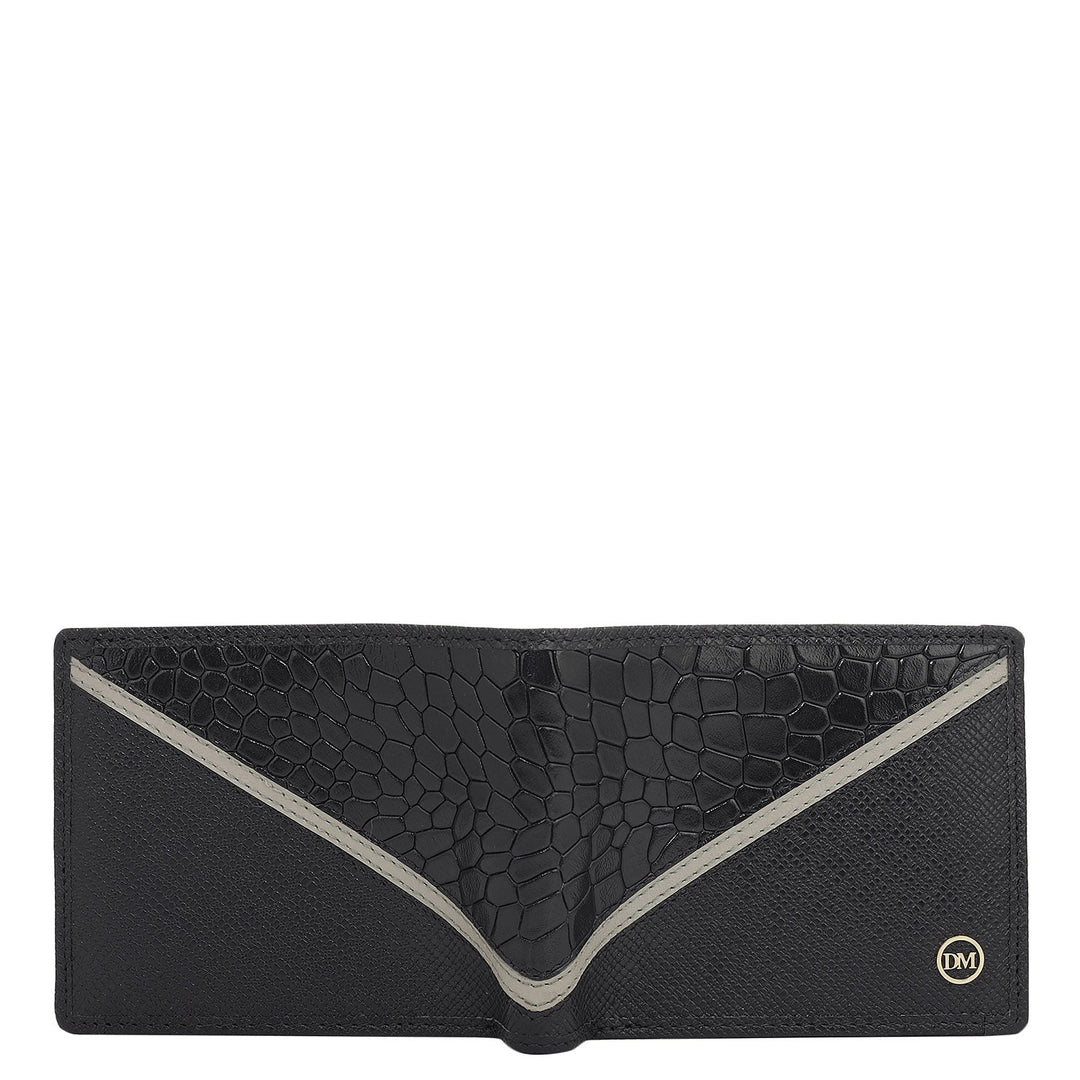 Black Bifold Leather Mens Wallet