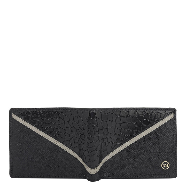 Black Bifold Leather Mens Wallet