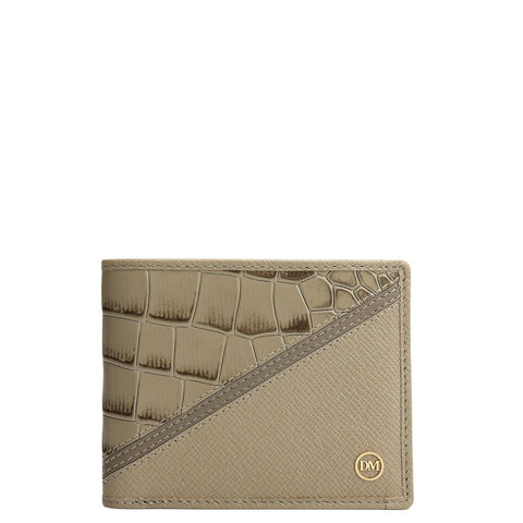 Stone Grey Bifold Leather Mens Wallet