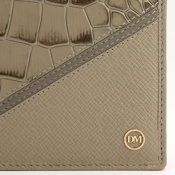 Stone Grey Bifold Leather Mens Wallet