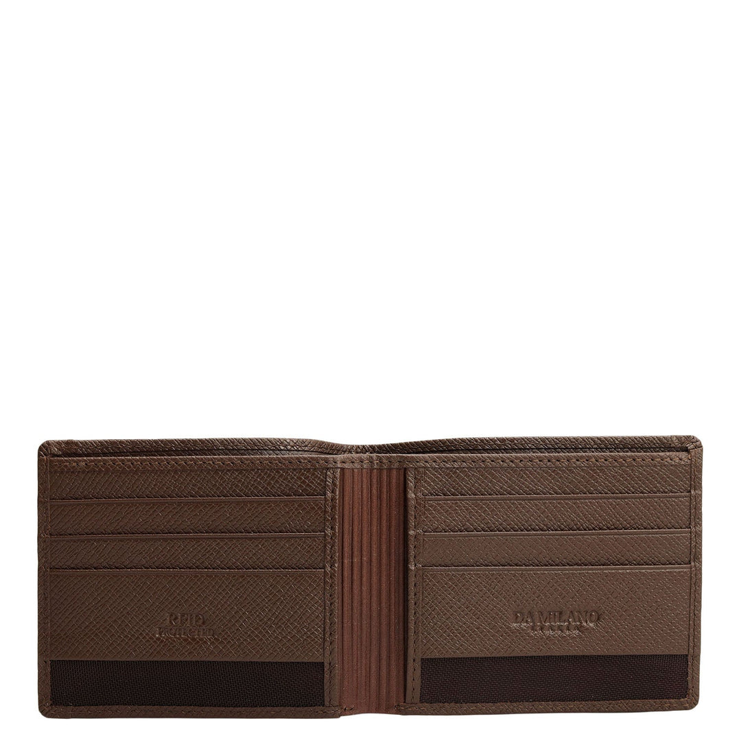 Walnut Bifold Leather Mens Wallet