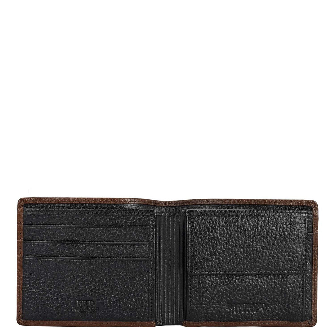 Black Bifold Leather Mens Wallet