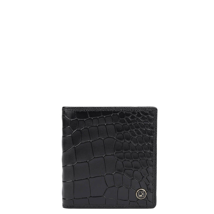 Croco Leather Mens Wallet - Black