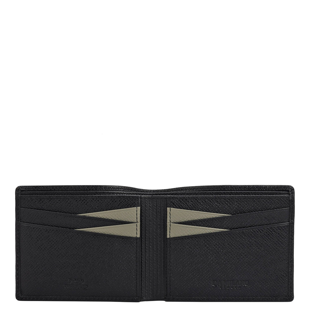 Black Bifold Leather Mens Wallet