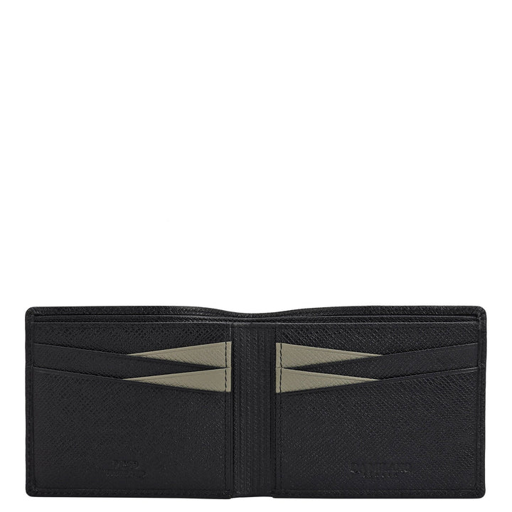 Black Bifold Leather Mens Wallet
