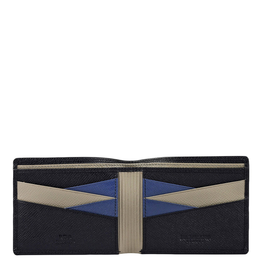 Black Bifold Leather Mens Wallet