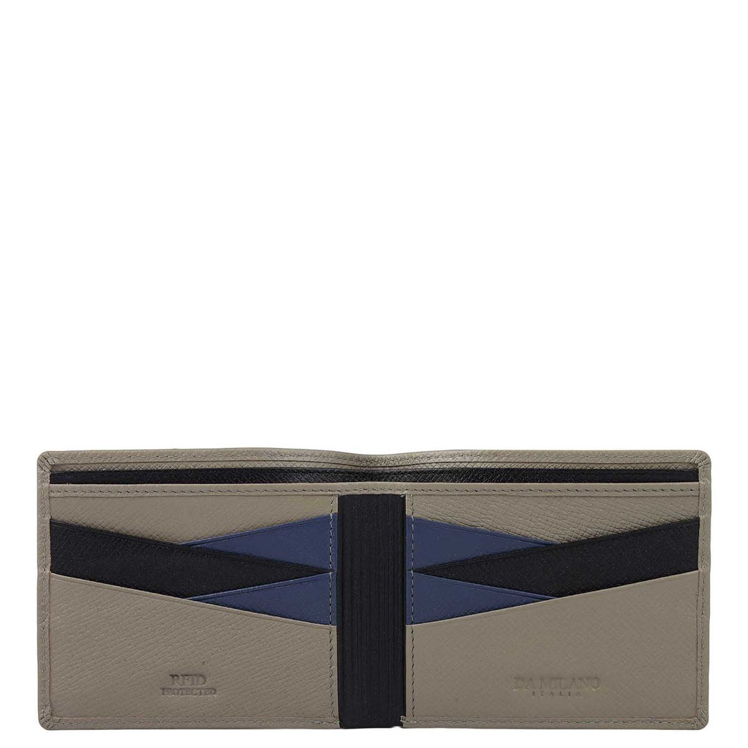 Stone Grey Bifold Leather Mens Wallet