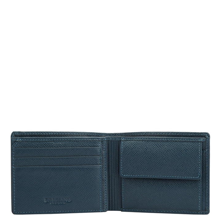 Croco Leather Mens Wallet - Ocean