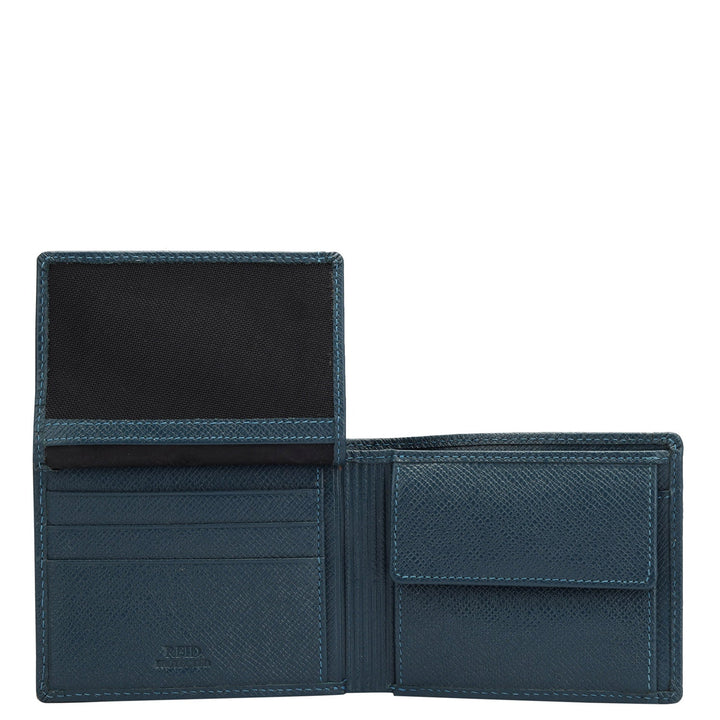 Croco Leather Mens Wallet - Ocean