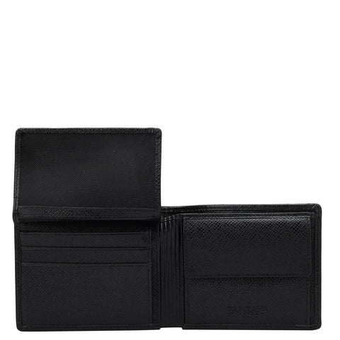 Croco Leather Mens Wallet - Black