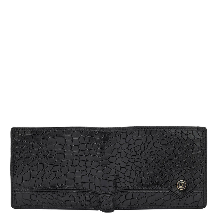 Croco Leather Mens Wallet - Black