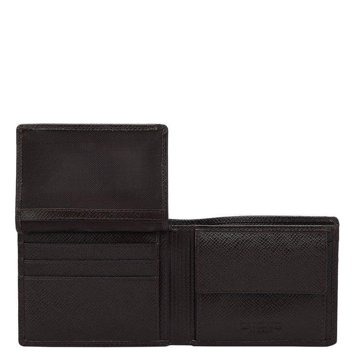 Croco Leather Mens Wallet - Brown