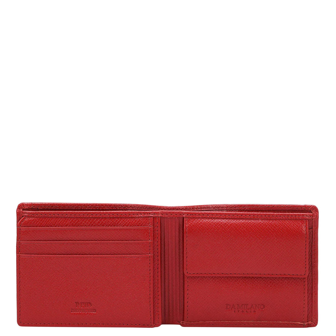 Croco Leather Mens Wallet - Red