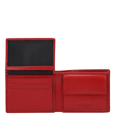 Croco Leather Mens Wallet - Red