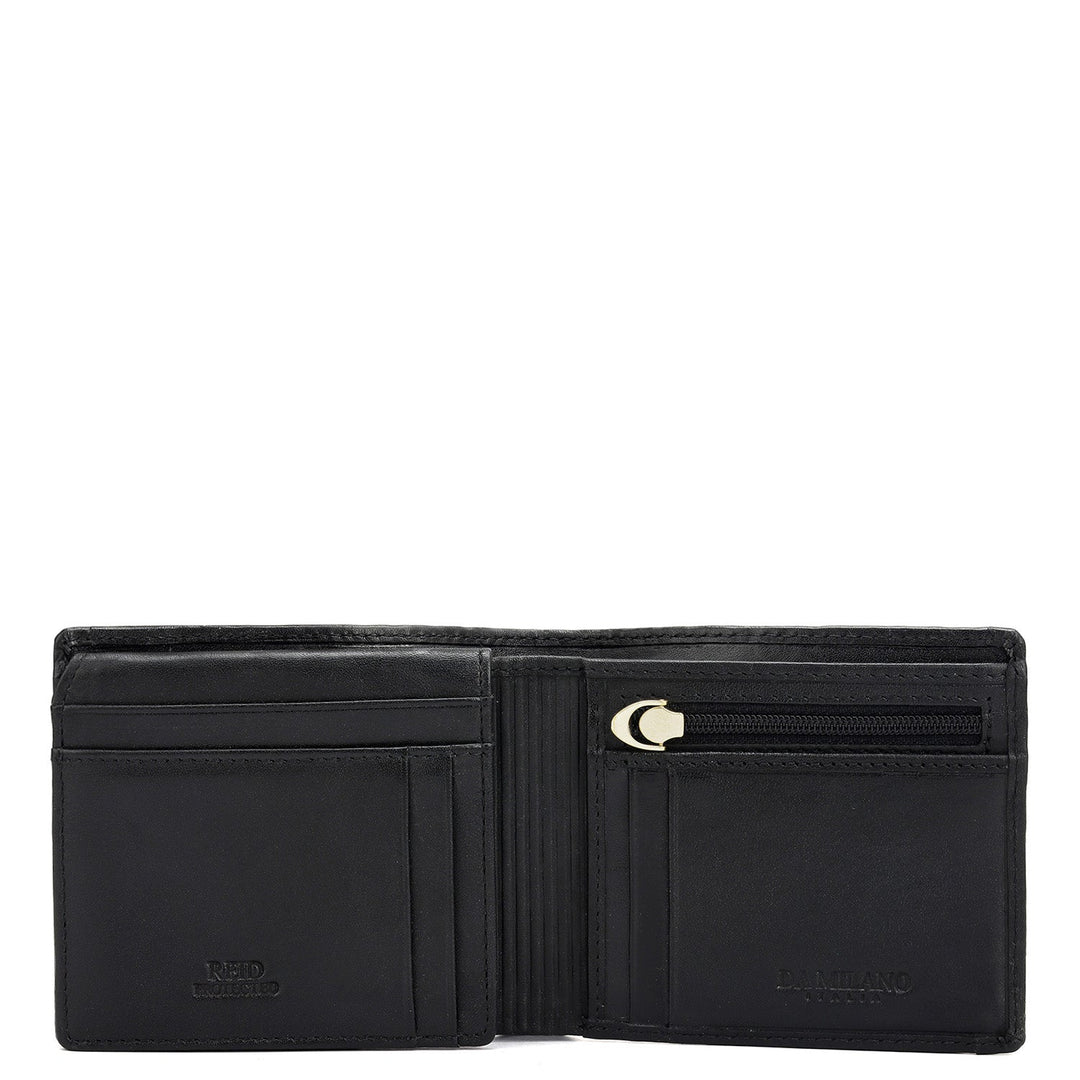 Black Bifold Leather Mens Wallet
