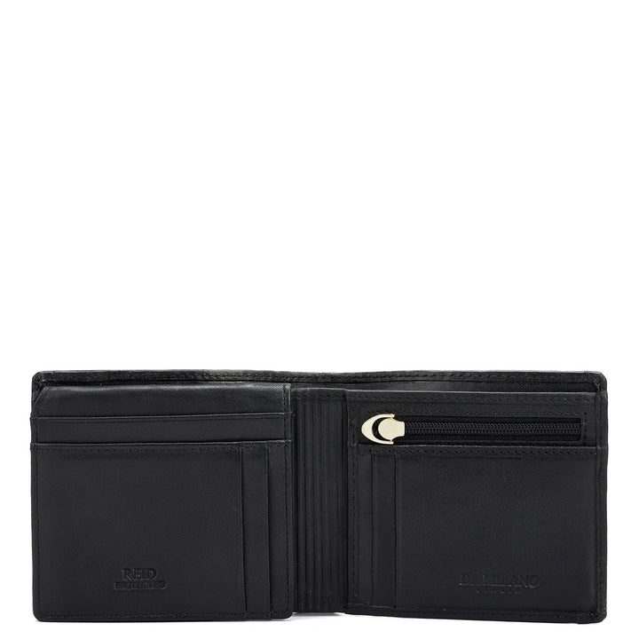 Black Bifold Leather Mens Wallet