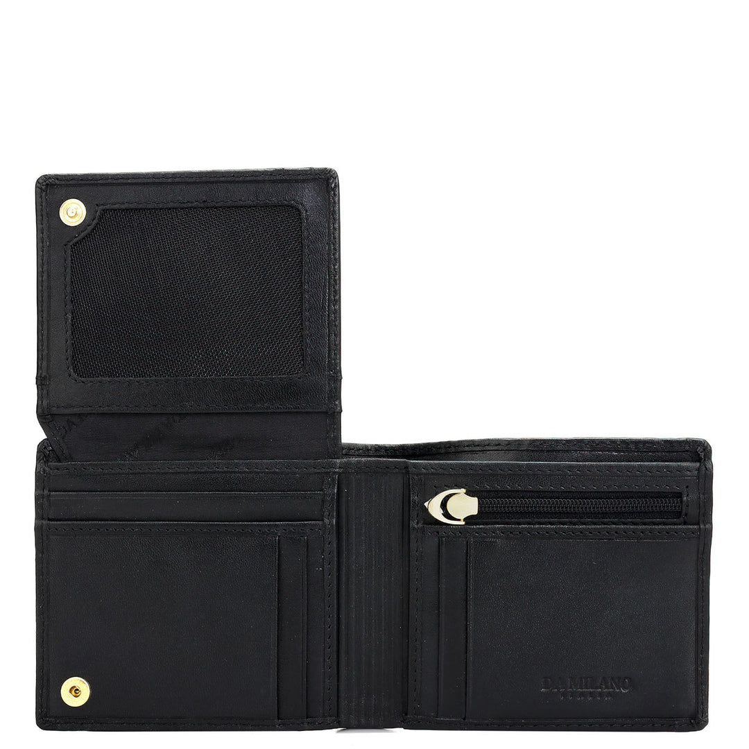 Black Bifold Leather Mens Wallet