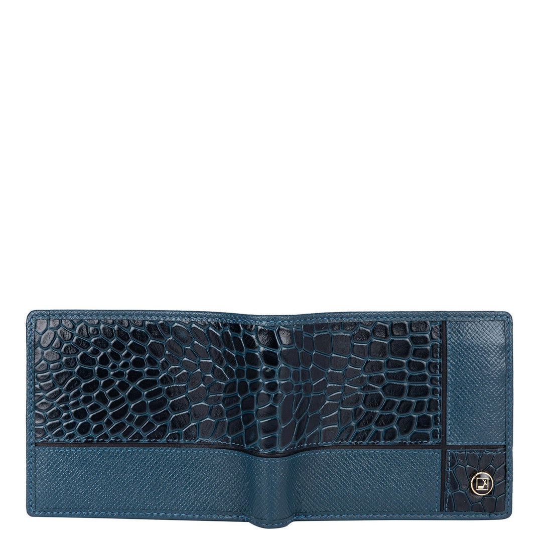 Croco Franzy Leather Mens Wallet - Ocean