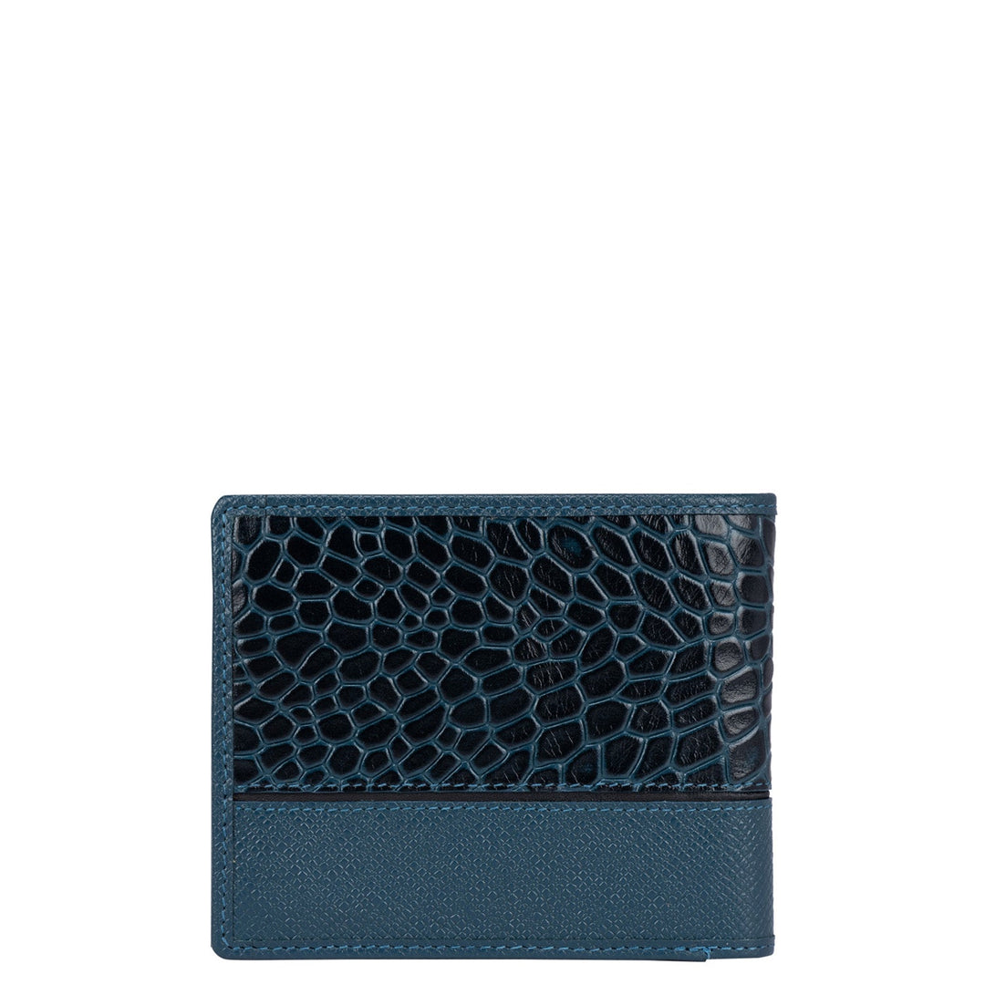 Croco Franzy Leather Mens Wallet - Ocean