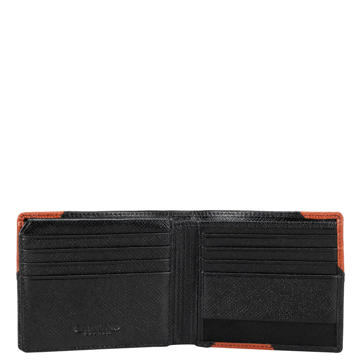 Franzy Leather Mens Wallet - Black & Rust