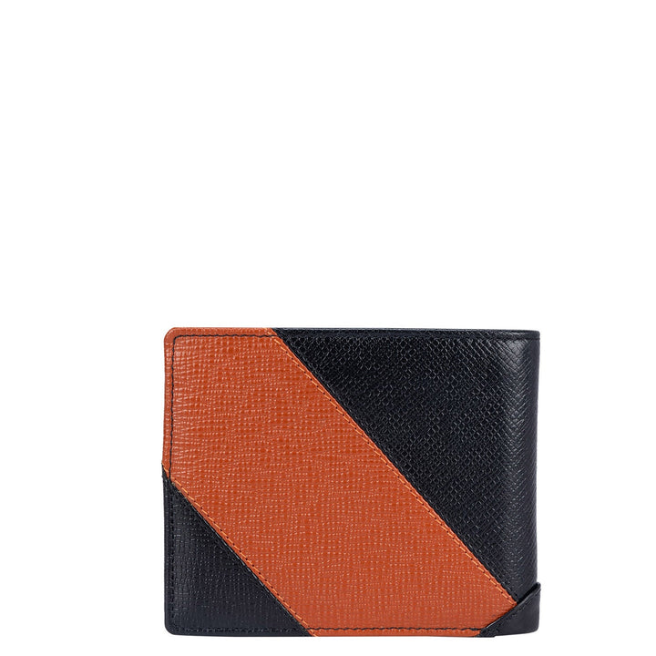 Franzy Leather Mens Wallet - Black & Rust