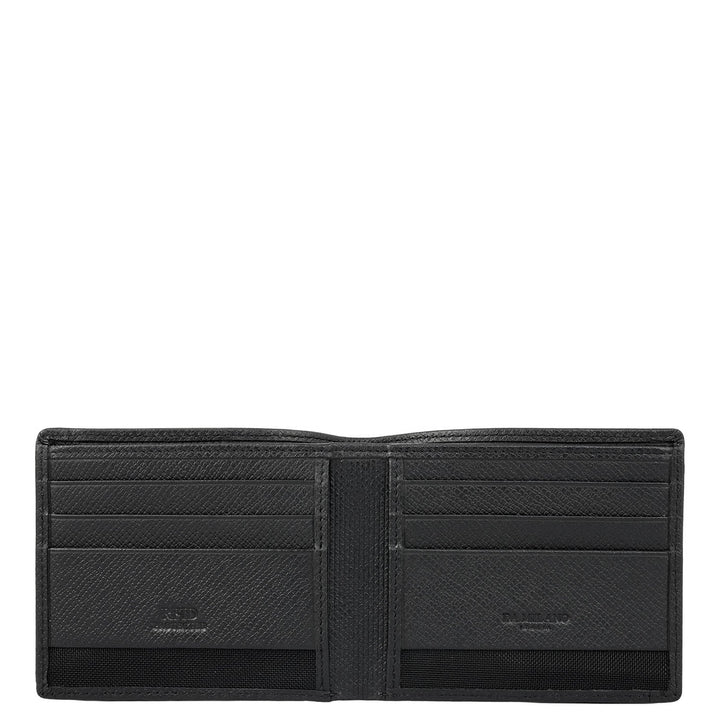 Black Bifold Leather Mens Wallet