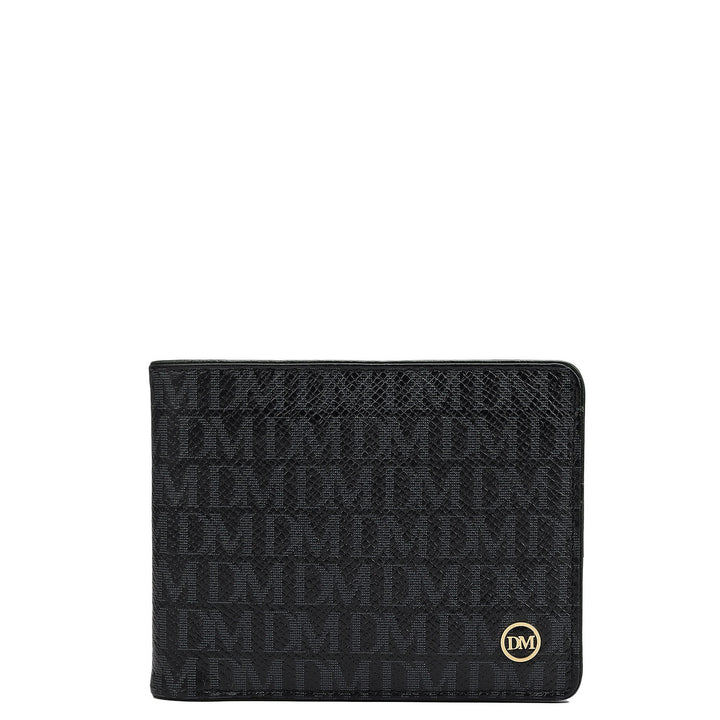 Monogram Leather Mens Wallet - Black