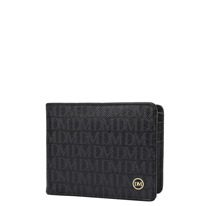 Monogram Leather Mens Wallet - Black