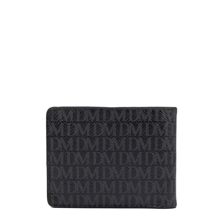 Monogram Leather Mens Wallet - Black