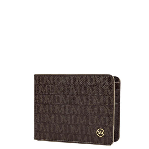 Monogram Leather Mens Wallet - Chocolate