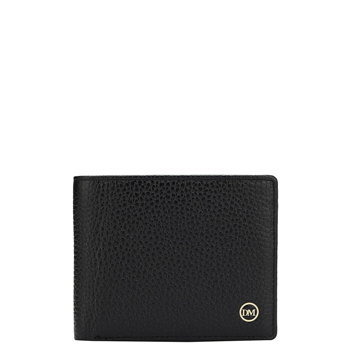 Wax Leather Mens Wallet - Black