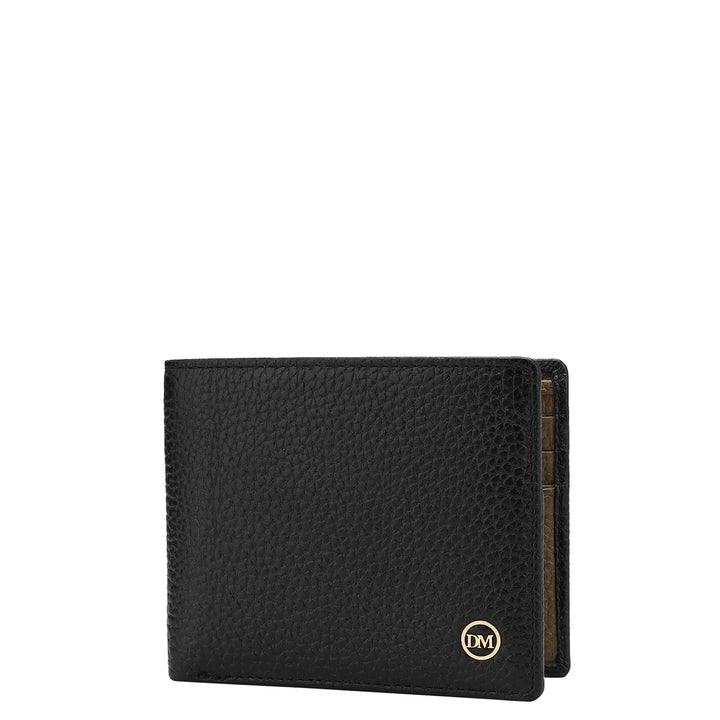 Wax Leather Mens Wallet - Black