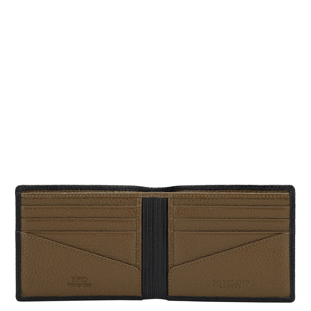 Wax Leather Mens Wallet - Black