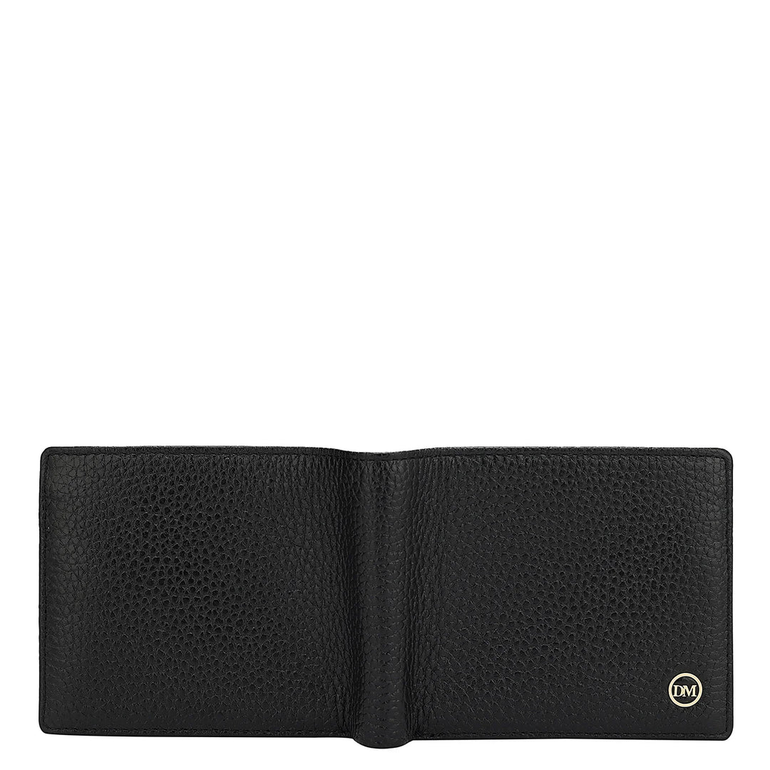 Wax Leather Mens Wallet - Black