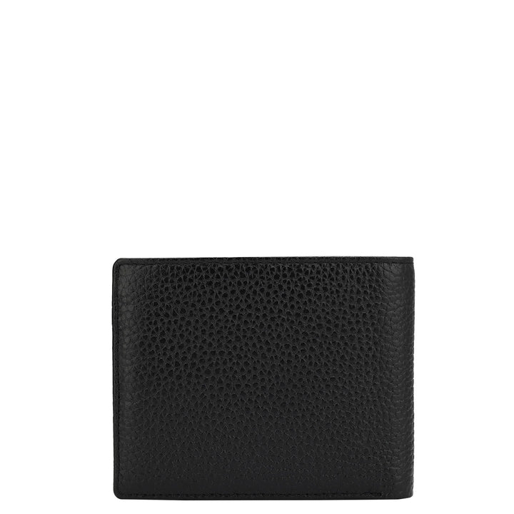 Wax Leather Mens Wallet - Black