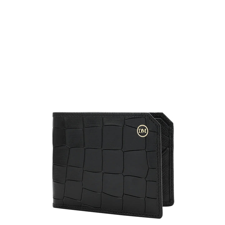 Croco Leather Mens Wallet - Black