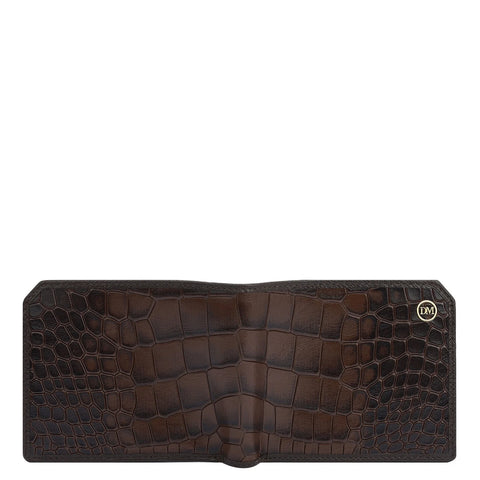 Croco Leather Mens Wallet - Brown