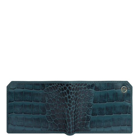 Croco Leather Mens Wallet - Ocean