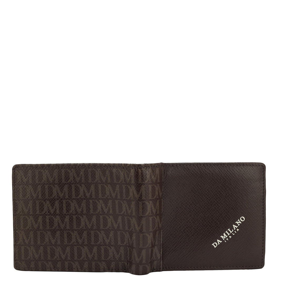 Franzy Monogram Leather Mens Wallet - Chocolate