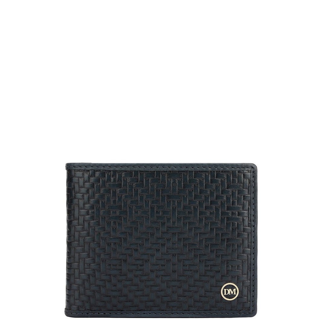 Navy Bifold Leather Mens Wallet