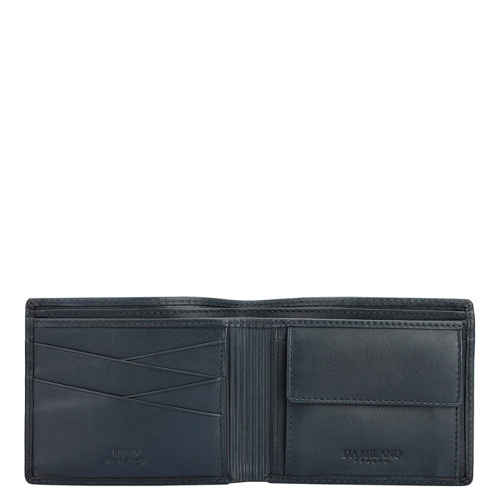 Navy Bifold Leather Mens Wallet
