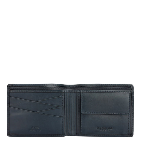 Navy Bifold Leather Mens Wallet