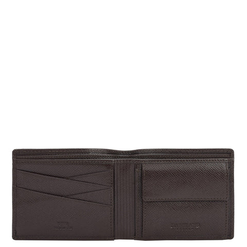 Da Milano Men's Leather Wallet - Croco - Brown