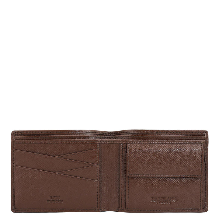 Croco Leather Mens Wallet - Brown