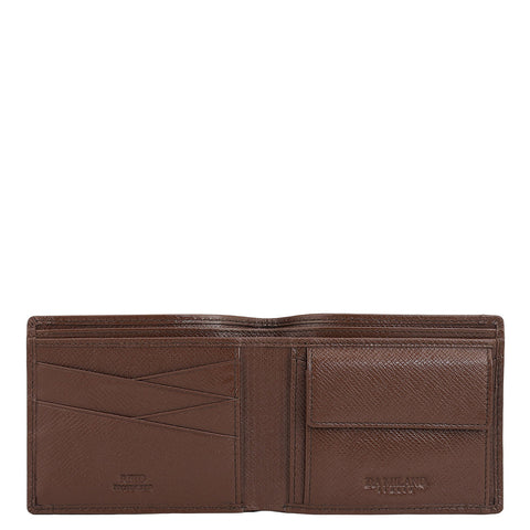 Da Milano Men's Leather Wallet - Croco - Brown