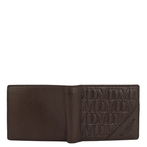 Monogram Leather Mens Wallet - Chocolate